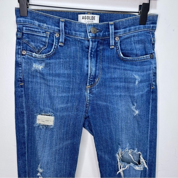 Agolde Distressed Skinny Jeans Size 24 - Picture 5 of 15